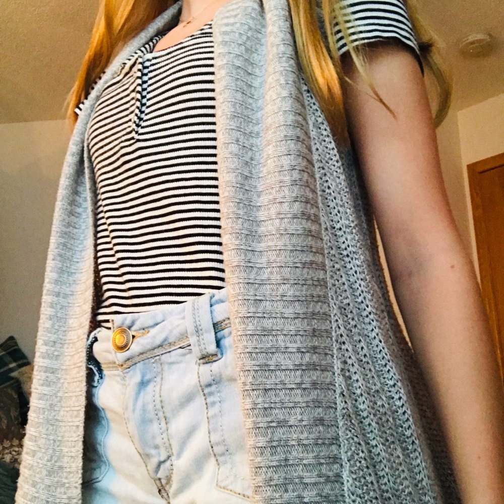 Gray knit vest